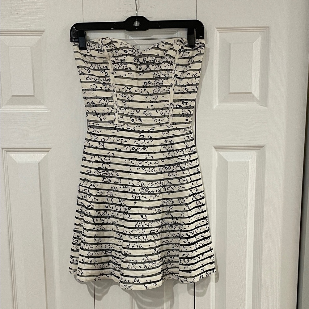 Fun Black and White Strapless Dress